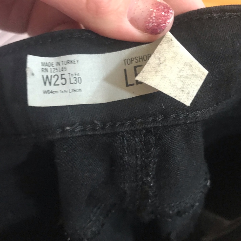 Topshop Moto Leigh Black Pants W25 L30 - Picture 4 of 6